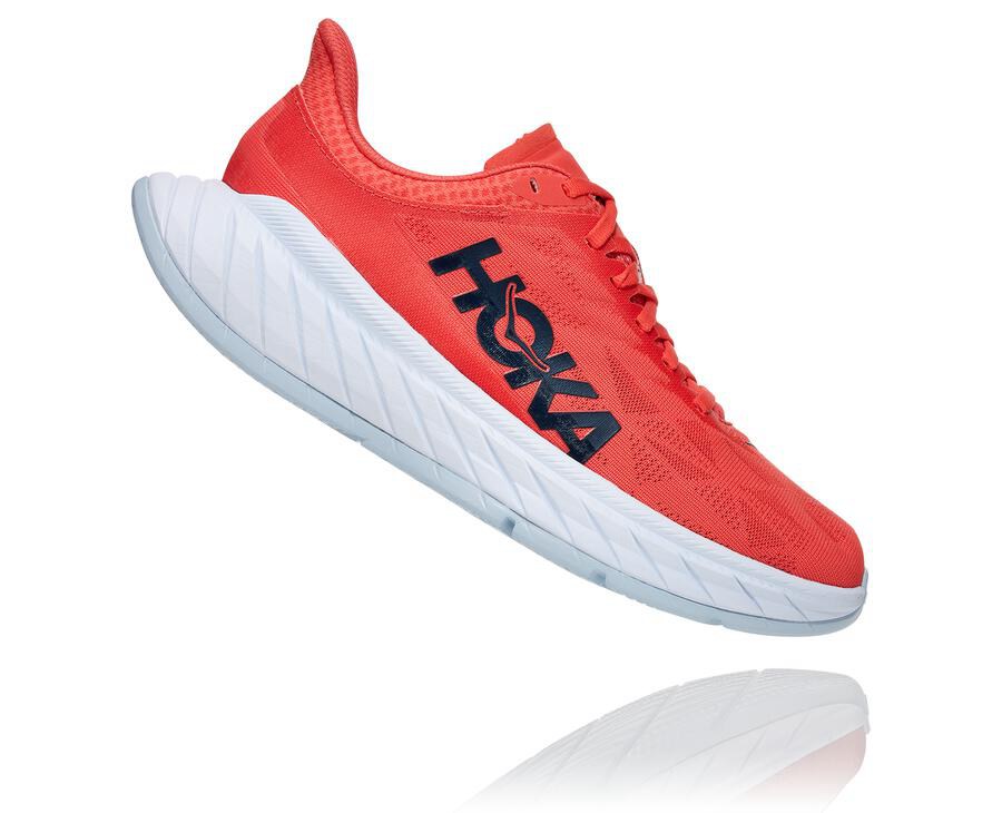 Hoka One One Carbon X 2 Löparskor Dam - Röda/Vita - EINRM-5463